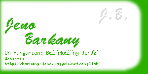 jeno barkany business card